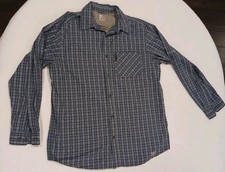 Columbia Omni Shade Shirt Mens Large Blue Multicolor Plaid Button Up Hiking