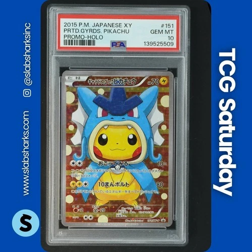 2015 POKEMON JP XY PONCHO PROMO #151 PRETEND GYARADOS PIKACHU FULL ART PSA 10