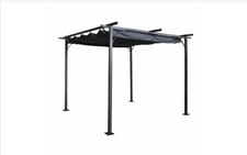 ROYALCRAFT -PRAGUE 3X3M STELL PERGOLA GAZEBO IN GREY - 300X300XH230CM