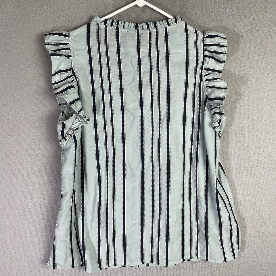 Top Lane Bryant para mujer talla 18 verde a rayas sin mangas cuello en V informal para dama Foto 4 de 4