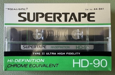 New Realistic Supertape Blank Audio Cassette Tape High Definition HD-90 Type II