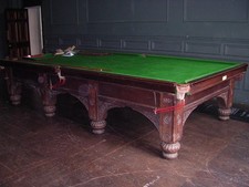 Full Size antique Billiard table c1900 in solid English oak, Orme of Manchester