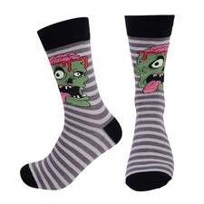 Zombie Stripped Unisex Crew Socks L/XL 10-13 Novelty Scary Fashion New