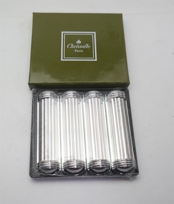 (4) New Christofle Aria Silver Plated knife Rests Factory sealed 