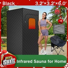 Updated Detox Home Infrared Saunas W/ Heating Foot Pad, Portable Home Spa Sauna