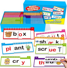 40 Read and Rhyme Flip Books,Phonics Word Family Build Book Learn to Read Phonic