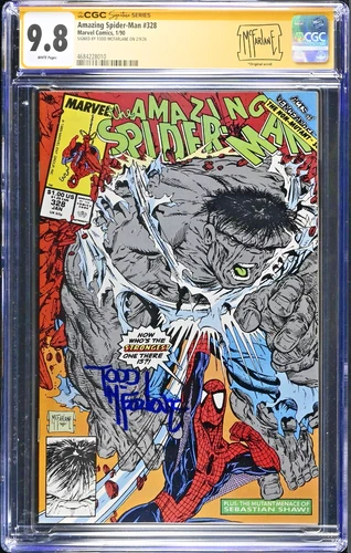 🔥 Amazing Spider-Man #328 CGC 9.8 NM/MT SS Signed By Todd McFarlane 1990 Hulk