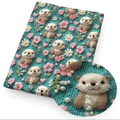 Otter 3D look FAUX LEATHER ROLL 12'' x 55'' petting zoo SMOOTH TEXTURE