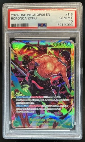 2024 One Piece The Best Roronoa Zoro Secret Rare #OP06-118 PSA 10 GEM MINT