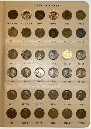 1909-2025 Lincoln Cent Penny Set Collection 288 Coins 2 Dansco Albums Missing 5