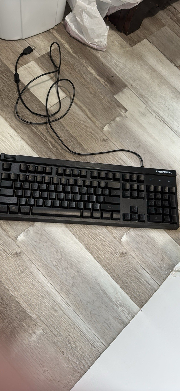 CyberPowerPC Wired USB Standard QWERTY Keyboard Black Englis