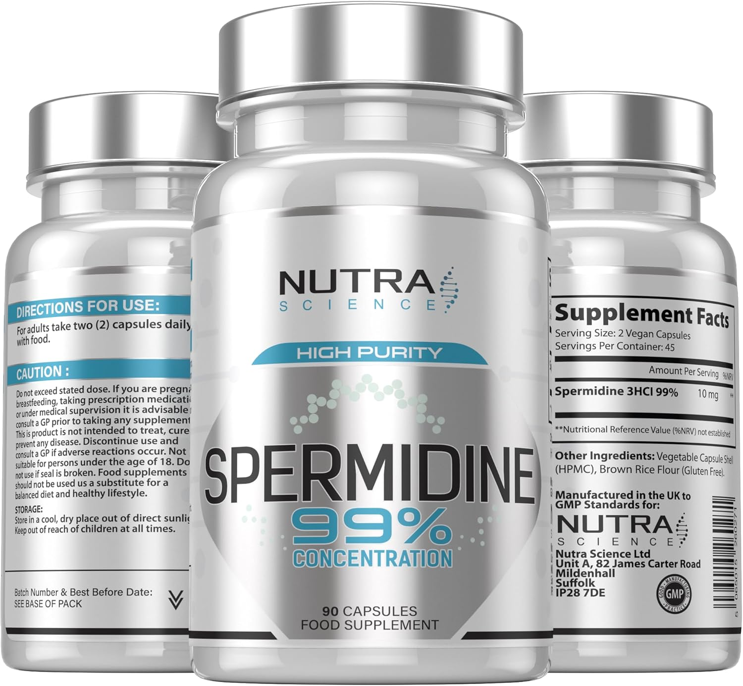 Spermidine 99% Concentration | 100X More Potent Than Wheat Germ Spermidine Suppl