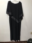 Ignite Evening Dillards Asymmetrical Foil Trim Jumpsuit Black Sz 12P — photo 1