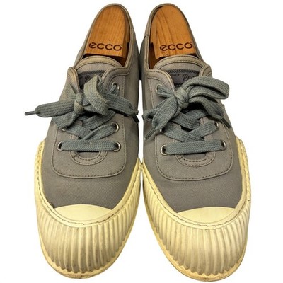 Prada Canvas Low Top Sneakers Women's 37.5 Grey Luxury Designer Shoes Casual