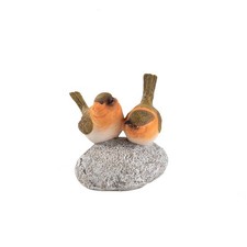 Bird Figurine with Stone Base Tabletop Bird Figurine Resin for Shelf, Patio