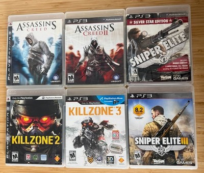 Sony Playstation 3 PS3 6x Game LOT Assassins Creed Sniper Elite V2 Killzone 2