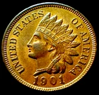 1901 INDIAN HEAD CENT UNCIRCULATED 4 DIAMONDS! A beautiful coin!