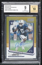 2018 Score Rookies Gold Zone Signatures 27/50 DaeSean Hamilton BGS 9 Auto n0c