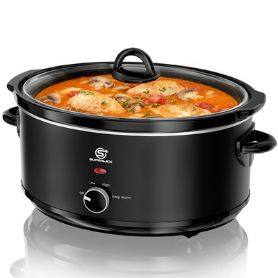 SUPERLEX Schongarer Slowcooker 6.5L - Herausnehmbarer Keramik-Innenbehälter