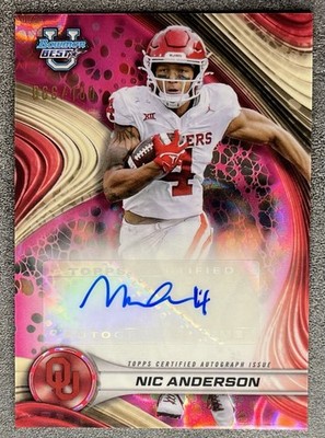 Nic Anderson 2024 Bowman Best of Pink Lava Refractor Auto 66/100 RC OK WR