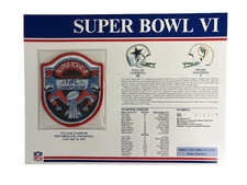 Official NFL Super Bowl Patch Super Bowl 6 Cowboys vs Dolphins