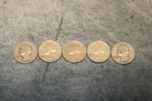 Lot 5 Washington Silver Quarters  $1.25 Face Value 90% Silver Mixed Dates