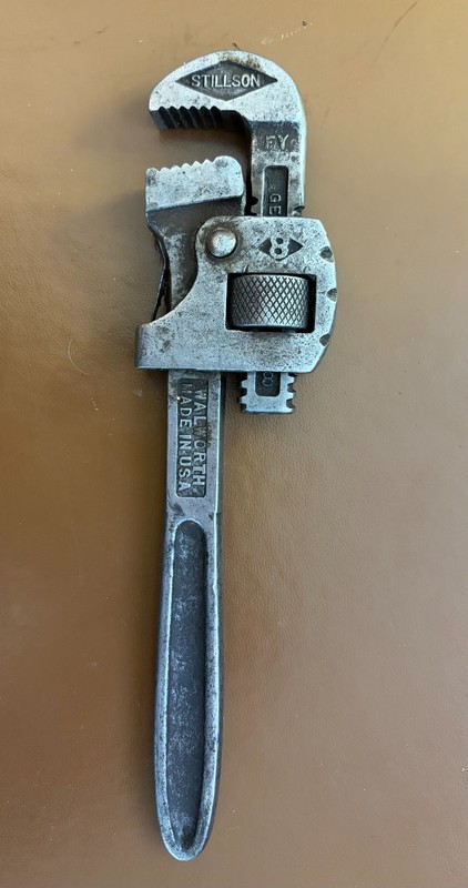 Vintage Stillson Pipe Wrench 8" Walworth MFG Co Boston USA Genuine Metal Tool