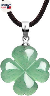 Four Leaf Clover Necklace,Made with Green Aventurine for Faith Hope Love and Luc