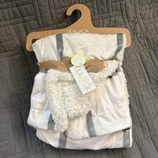 Lila Jack Soft Mink Sherpa Girl Baby Blanket Grey Plaid Unisex Boy Throw