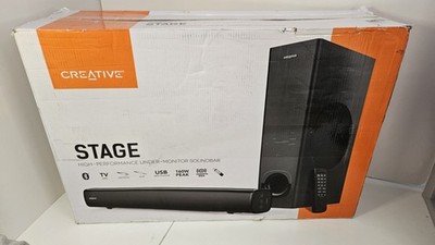 CREATIVE Stage 2.1 Kanal Unter-Monitor Soundbar mit Subwoofer für TV, Compute