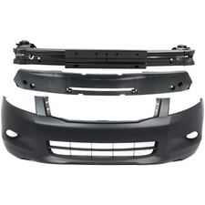 Bumper Cover Kit For 2008-2010 Honda Accord Primed With Fog Light Holes Front