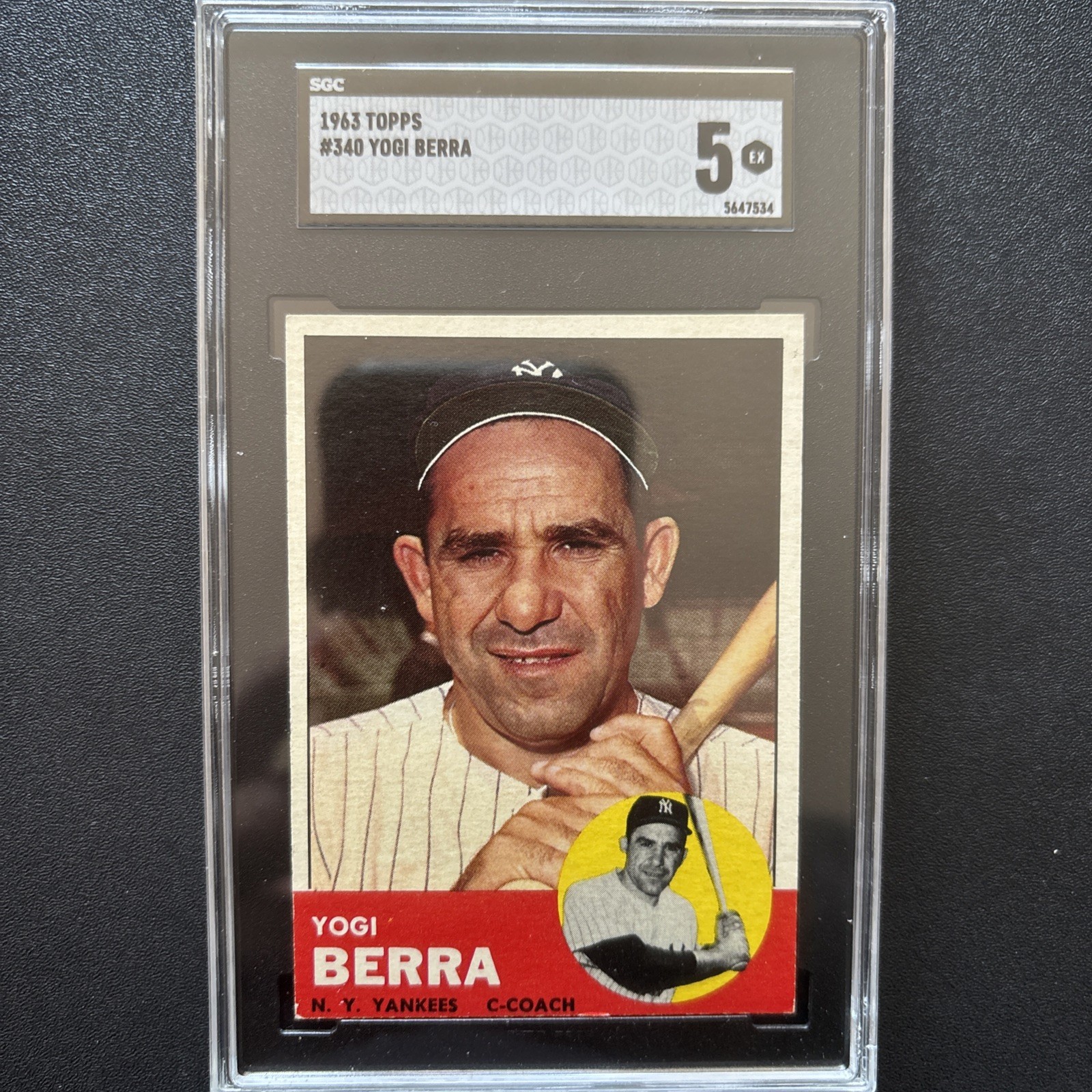 1963 Topps Yogi Berra #340 SGC 5 - HOF/YANKEES