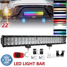 Dual row 22"inch RGB strobe Led Light Bar Offroad Chasing with Bluetooth Remote 