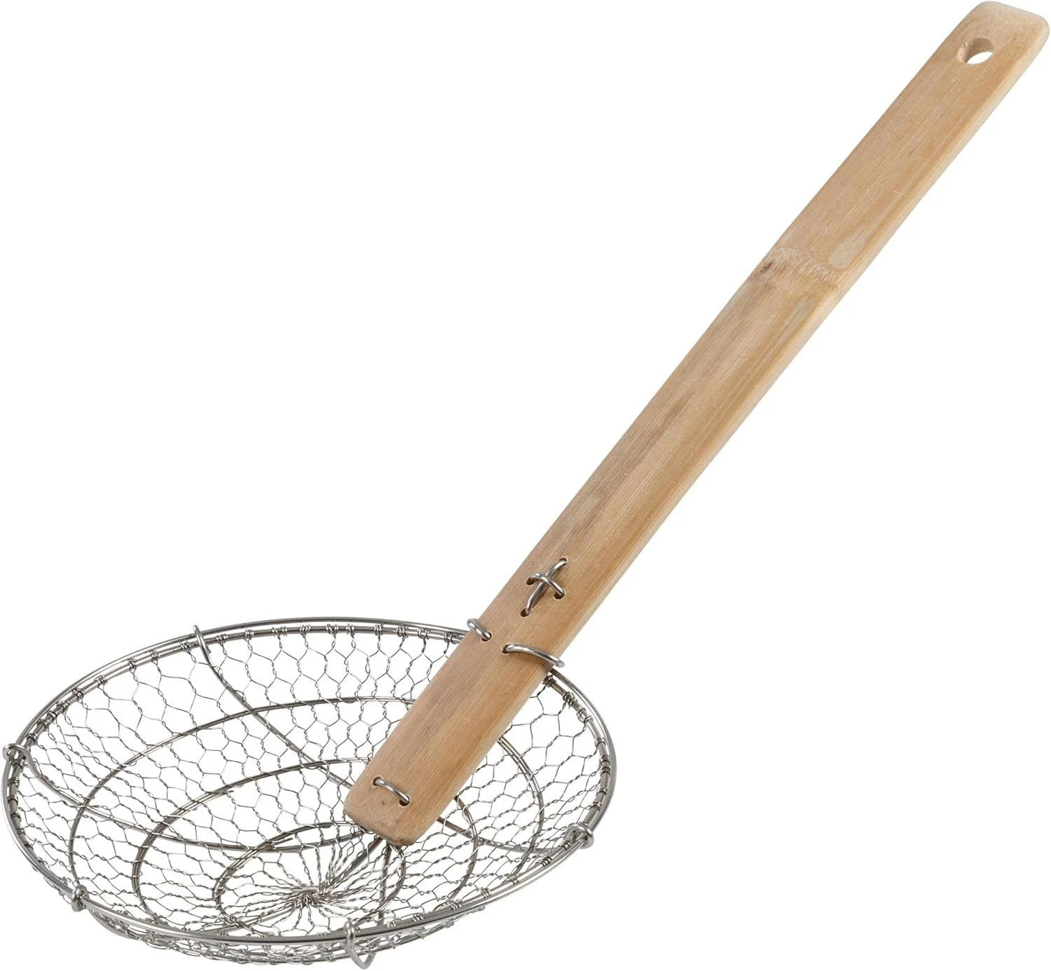 Kitchen Spider Strainer Stainless Steel 7-Inch Wire Basket W/ Heat-Resistant