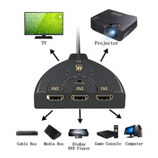 3 Port HDMI Splitter Cable 1080P Switch Switcher HUB Adapter for HDTV PS4 Xbox