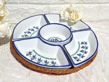 ANNI 90 ANTIPASTIERA 5 SCOMPARTI QUATTRO STAGIONI COMPLETA DI VASSOIO DIAM 25 