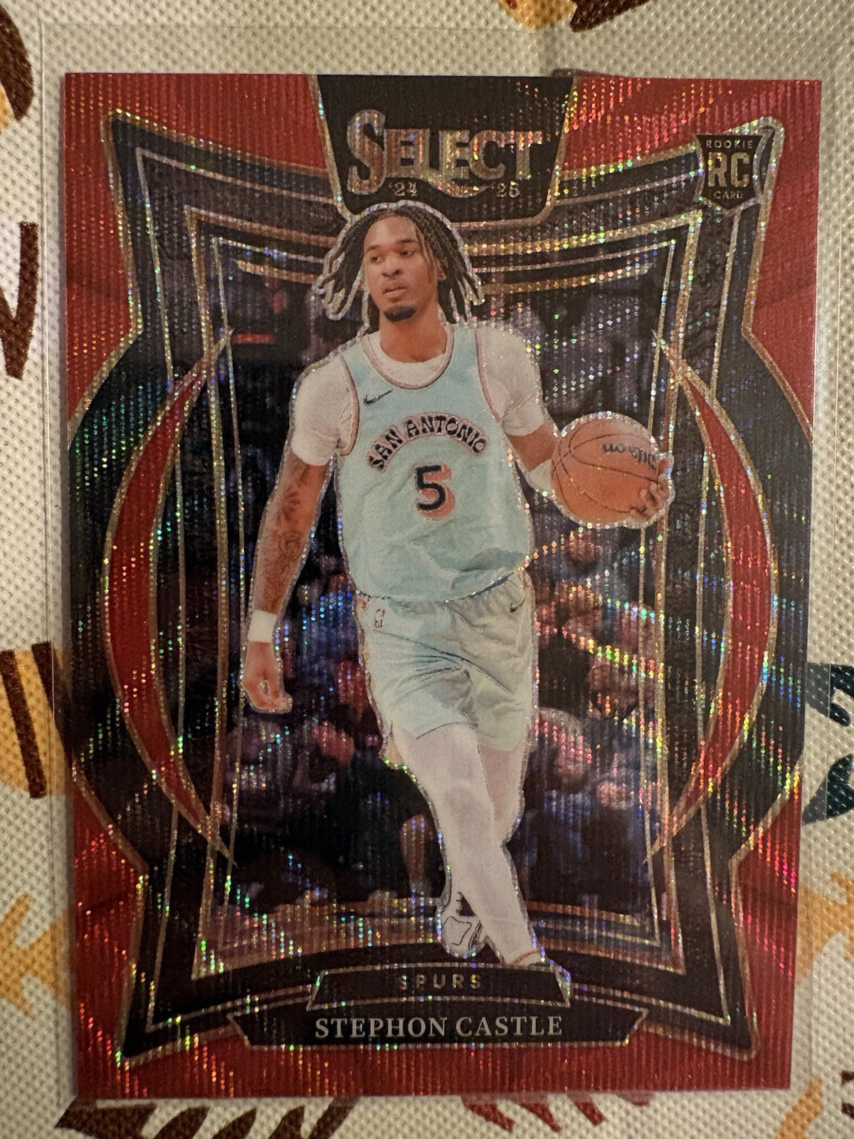2024-25 Panini Select - Concourse Stephon Castle #72 Red Wave Prizm (RC)
