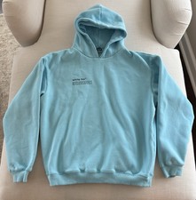 Women's White Fox She's A Baddie Hoodie Arctic Light Blue Pullover Size S