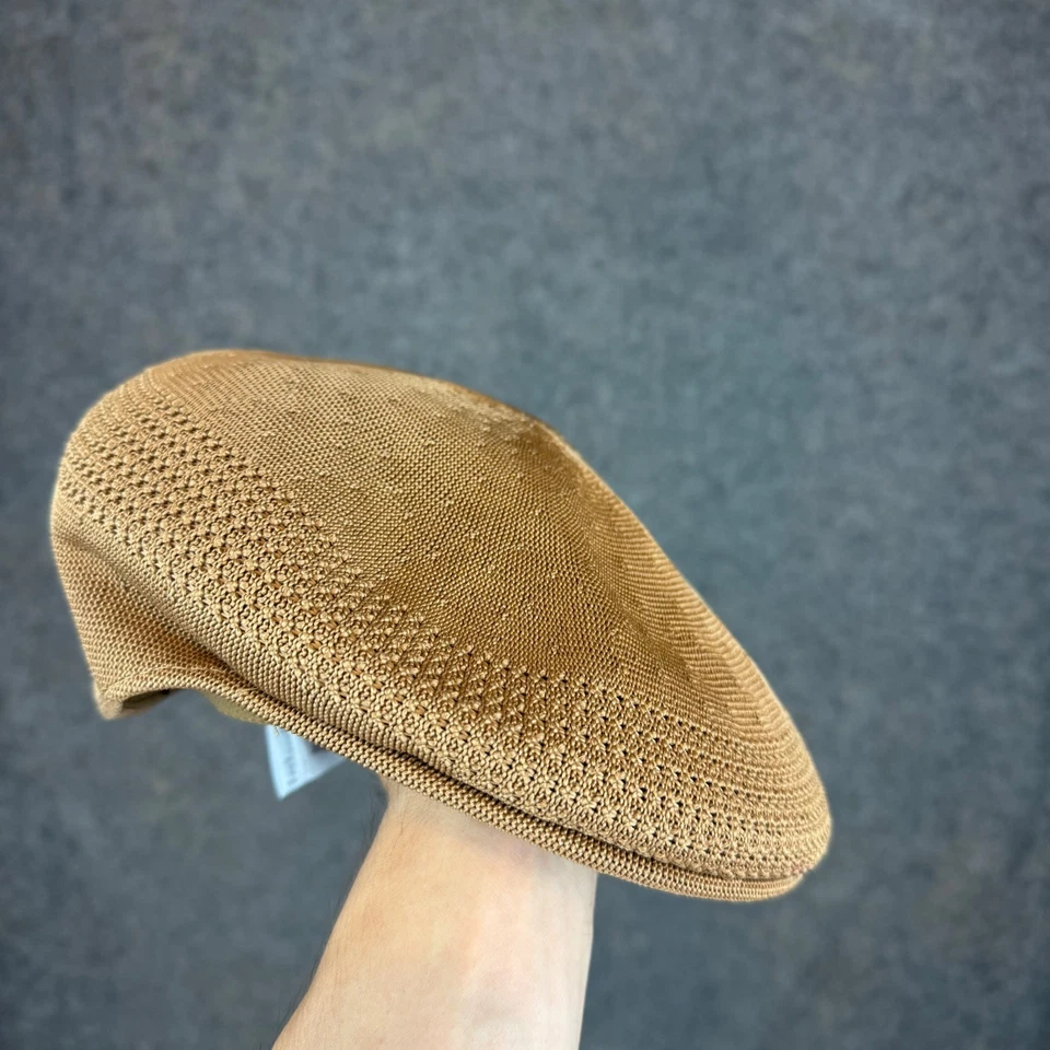 Kangol Tropic 504 Ventair Tan Flat Cap Ivy S Small Kangaroo Logo Unisex - Image 3 of 4