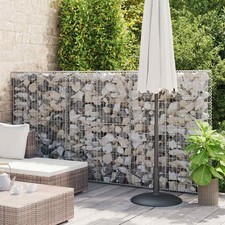 Image of Gabion Wall with Covers Outdoor Garden Stone Basket Galvanised Steel vidaXL