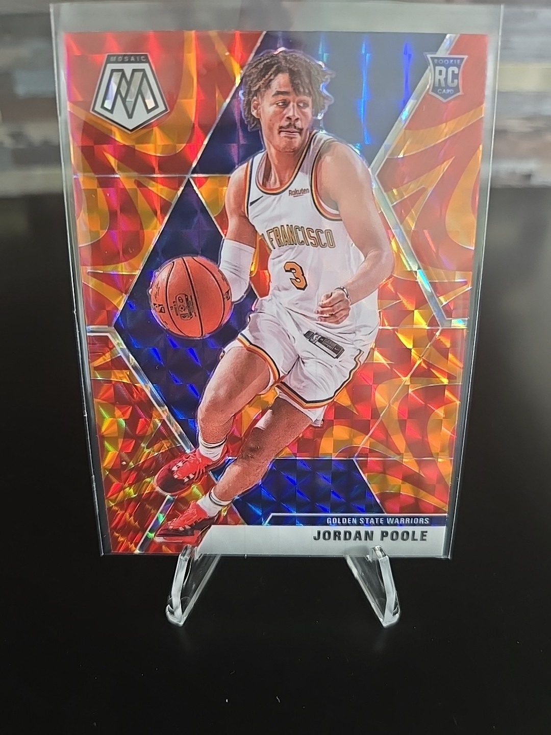 2019-20 Panini Mosaic Rookies Jordan Poole #228 Orange Reactive RC