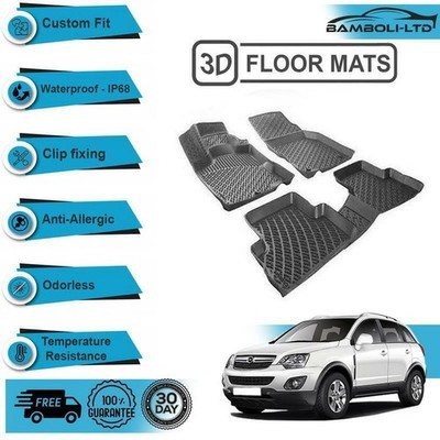3D Molded Interior Car Floor Mat for Opel Antara Floor Mats Liner (Black)
