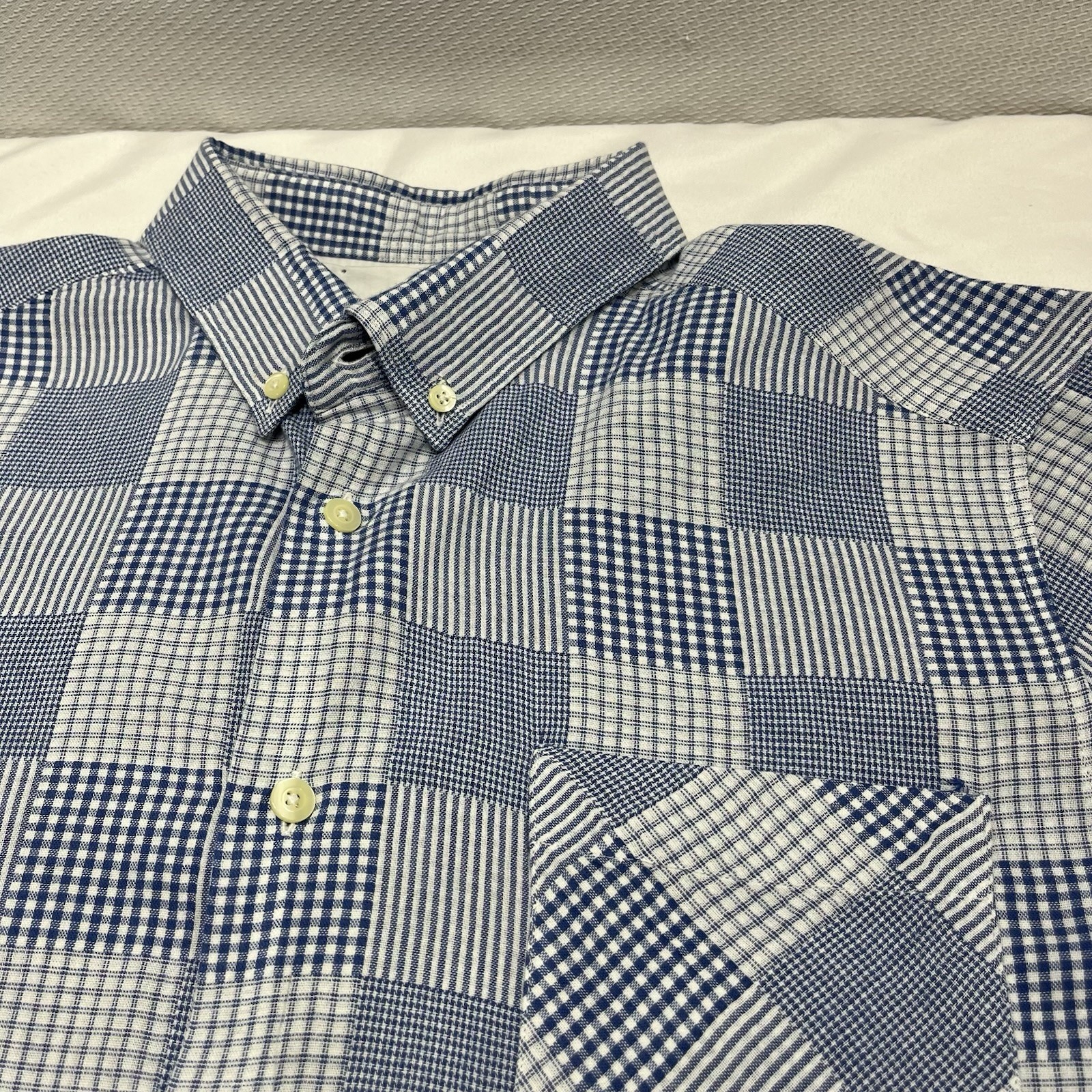 Barbour Button Down Gingham Patchwork Shirt Size … - image 2