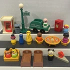 Vintage Fisher Price Little People Sesame Street 11 Figures 11 Accessories Set
