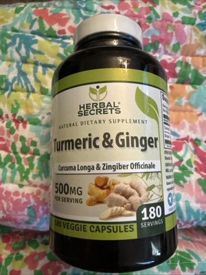 Herbal Secrets Turmeric & Ginger 180 VegCaps 500 mg