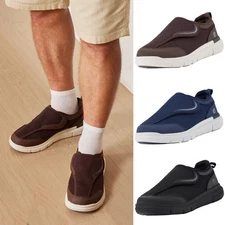 FitVille Men's Diabetic Shoes Extra Wide Slip on Breatheable shoes Orthopedic
