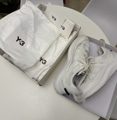 Y-3 adidas Y-3 Shiku Run Men's White Low Top Lace-Up Sneakers Rubber Sole