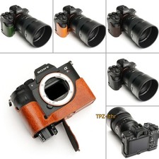 For Sony A7R IV A7R Mark IV A9 II Genuine Real Leather Half Camera Case Bag