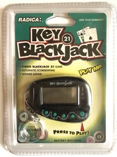 Radica Key Chain Video Blackjack 21 Electronic Card Game Black Jack Keychain NEW