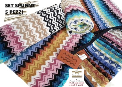 MISSONI 綿毛布2枚セット Missoni Set Sponges 5 Pieces, 1 Large Towel 2 Medium 2 Small, Max